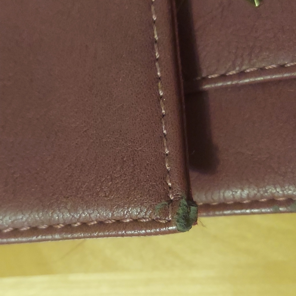 MMS Design Studio Burgundy Envelope Clutch with Gold Pyramid Studs - Picture 11 of 15